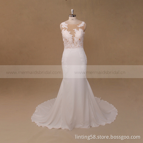 Sexy lace bohemian mermaid wedding dress